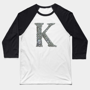 Skull Alphabet K Baseball T-Shirt